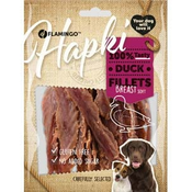 Hapki priboljški za psa Duck Filets Soft - Račja prsa 170g Flamingo - Brez sladkorja - Trši mesni priboljški - Flamingo