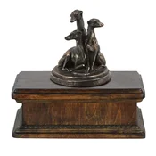 shumee Whippet, angleški hrt - žara za pasji pepel, klasična žara s kipcem, elegantna žara s psom znamke Art-Dog