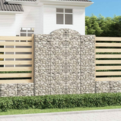Lucne gabionske košare 2 kom 200x30x220/240cm pocincano željezo