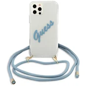 Guess Etui Guess Script Vintage za iPhone 12 Pro Max - modro