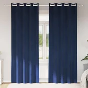 Zavjese za zamracivanje 2 pcs Tamno plava 140 x 245 cm Baršun