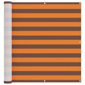 Vidaxl Balconska mreža Oranžna in Rjava 110 x 500 cm Oxford tkanina