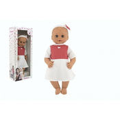 Lutka/dojenček Hamiro mrka 50cm, masivno telo, obleka bela + rdeča pika 0m+