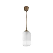 Brilagi - Viseči LED lestenec RETRO GLASS 1xE27/60W/230V premer 14 cm rjava/bela