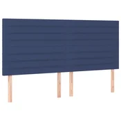 Vidaxl Vzglavje postelje modro 180x5x118/128 cm blago