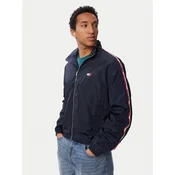 Tommy Jeans Prehodna jakna Global Stripe Tape Zip-thru  mornarska / rdeča / bela