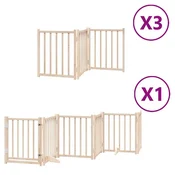 Vidaxl Ograda za pse z vrati zložljiva 15 panelov 750 cm topolovina