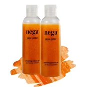 Nega Cosmetics Komplet 2x100% naravni piling za telo, naravni gel s pilingom iz orehovih lupin za sijočo in gladko kožo, gel za prhanje za vse tipe kože, veganski, narejen v Sloveniji, 2x150ml, GlowGetter.