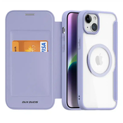 DUX DUCIS Skin X Pro – MagSafe združljiv ovitek na preklop za Apple iPhone 15 Plus, vijoličen