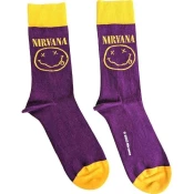 Nirvana Nogavice Yellow Happy Face Purple 36-40
