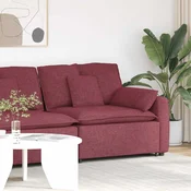 Modularni kauc s naslonom za ruke i jastucima, vinsko crvena 100 cm