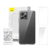 Maska Futrola Baseus Crystal Series za iPhone 11 Pro Max (proziran) + kaljeno staklo + komplet za cišcenje (6932172627614)
