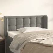 Vidaxl vidaXL Vzglavje s krilci svetlo sivo 93x16x78/88 cm žamet