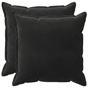 vidaXL Prevleka za blazino 2 pcs HOUTEN Črna 65 x 65 cm Žamet