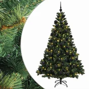 Vidaxl Umjetno božično drevo z okrasnimi kroglami 210 cm 300 LED