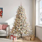 Umetna božična jelka z bučko 240 cm 300 LED Toplo bela