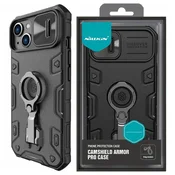 Nillkin CamShield Armor Pro ovitek za iPhone 14 Plus z obročem in pokrovom kamere, črn