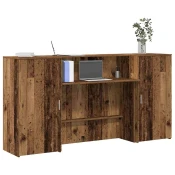 vidaXL Sprejemna miza starinski les 200x50x103,5 cm inženirski les