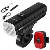 Northix Komplet LED kolesarskih luči s 1000 lm, USB-C, baterija 4800 mAh