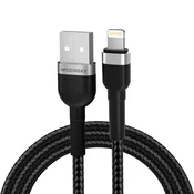 Wozinsky WNBAL1 kabel USB-A na Lightning, 2.4A, 1m, črn