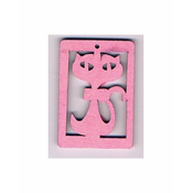 Drveni privezak macka roze