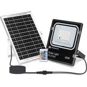 Aigostar - LED RGB prigušiva solarni reflektor LED/50W/3,2V IP66 + daljinski upravljac
