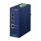 Planet IXT-900-2X1PD IP40 Industrial 2-Port 10G/1GBASE-X SFP+ + 1-Port 10G/5G/2.5G/1G/100BASE-T PoE PD Managed Media Converter(-40 to 75 C, dual redundant power input on 9~48V DC/24V AC terminal block