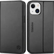 Usnjena preklopna torbica Shieldon za iPhone 13 Mini - črna