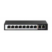 Extralink PoE Switch CERES, 8x 100Mb/s PoE/PoE+, 2x RJ45 Uplink