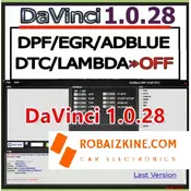 DaVinci DPF/EGR/ADBLUE/DTC Remover Version 1.0.26 – 1.0.28 – 1.0.30 (software only)