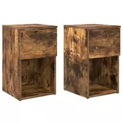 vidaXL vidaXL Posteljna omarica 2 pcs Dimljen hrast 29 x 31,5 x 49 cm, (5000210709)