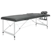 Vidaxl Masažna miza z 2 conama aluminijast okvir antracitna 186x68 cm