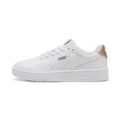 PUMA Court Lally Metallic Glam Sneakers Women, Shoes, White/Gold, 40.5