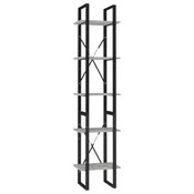 vidaXL vidaXL Knjižna omara 5-nadstropna betonsko siva 40x30x175 cm inž. les, (20620437)
