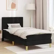 Okvir kreveta s madracem s uzglavljem Crna 90 x 190 cm tkanina