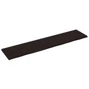 Vidaxl Stenska polica temno rjava 220x50x(2-4) cm trdna hrastovina