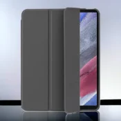 Infostyle Preklopna torbica Smart za tablični računalnik Samsung Tab A7 Lite Siva/Umetno usnje + TPU silikon
