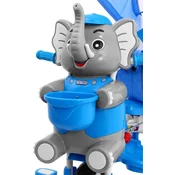 RAMIZ Otroško kolo Blue Elephant s 3 kolesi + zvoki + streha + ovira