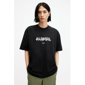 Pamucna majica AllSaints SLANTED SS CREW za muškarce, boja: crna, s tiskom, M025PA