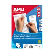 APLI bele nalepke 70x37mm, 24/stran, 100 listov