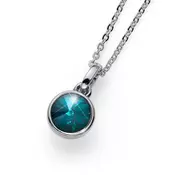 Ženski oliver weber young emerald lancic sa zelenim swarovski kristalnim priveskom ( 11924.205 )