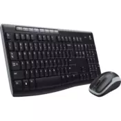 Wireless Combo MK270 - Full-size (100%) - Wireless - RF Wireless - QWERTY - Black - Silver - Miš included