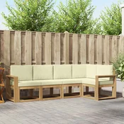 Set vanjskih sofa s jastukom 5 pcs Bijela i krem