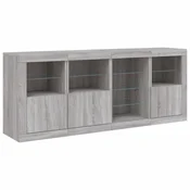 Komoda s LED svjetlima boja sivog hrasta 164 x 37 x 67 cm