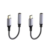 INF Zlato prevlečen Type-C na 3,5 mm adapter z nadzorom, 2 kosa Gray, (5000296311)