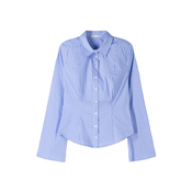 Bershka Bluza modra/bela