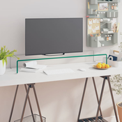 vidaXL Stojalo za TV/Računalniški Zaslon Prosojno Steklo 100x30x13 cm