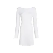 Karl Lagerfeld Obleka za na plažo  Mini-Strandkleid mit Struktur und Perlen   kremna