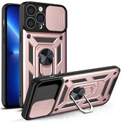 Hybrid Armor Camshield etui za iPhone 13 Pro z drsnim pokrovom kamere - roza