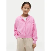 Tommy Hilfiger Pletena jopica Pointelle KG0KG09503 Svetlo rožnata Relaxed Fit